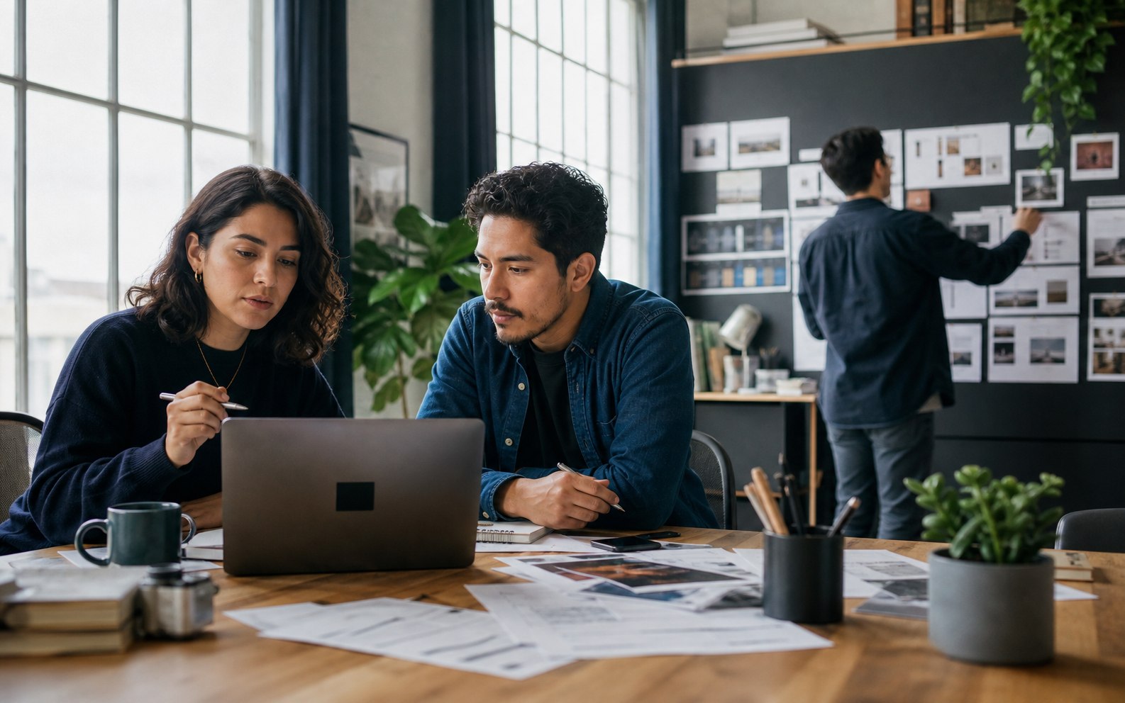 Equipo editorial revisando un flujo de automatización y publicación