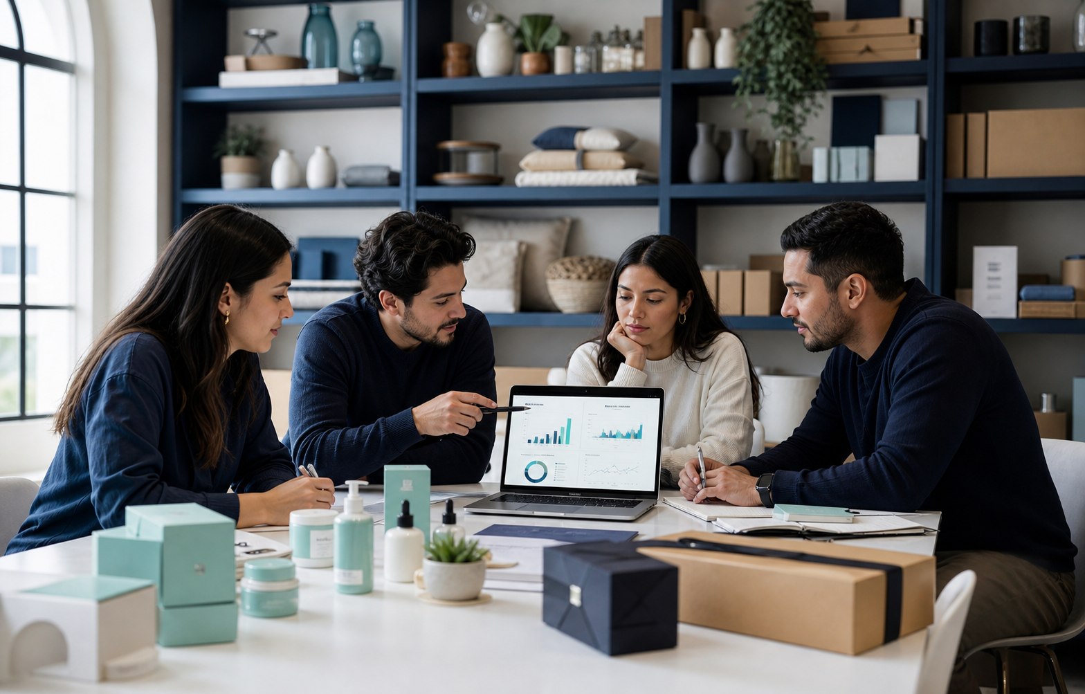 Equipo de ecommerce revisando productos, campañas y medición comercial
